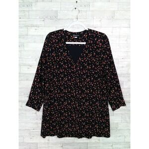 Madewell et Sézane 100% Silk Elly Floral Mini Tunic Dress Cottagecore Sz Small S